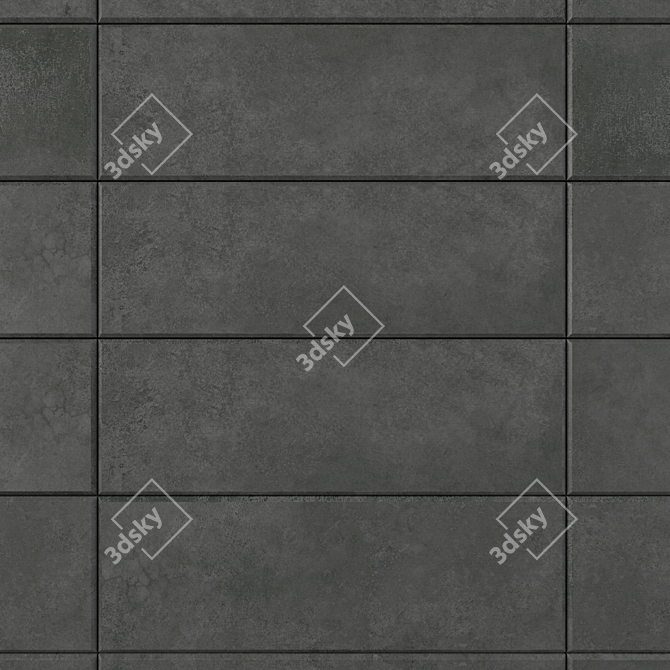  Anthracite Concrete Wall Tiles 3D model image 2