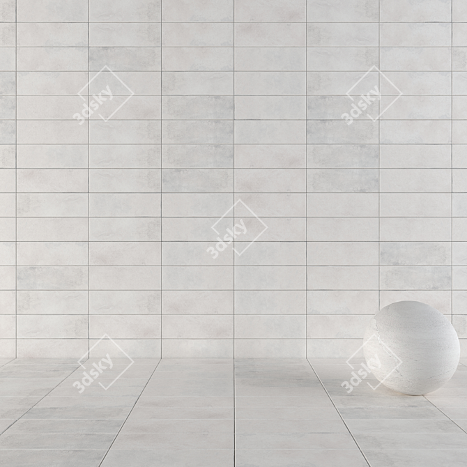 Suite Bianco Concrete Wall Tiles 3D model image 1