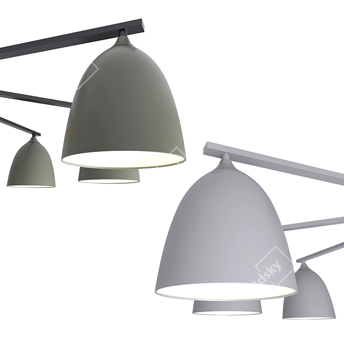 Scandinavian Chandelier NOA: Elegant Lighting Solution 3D model image 2