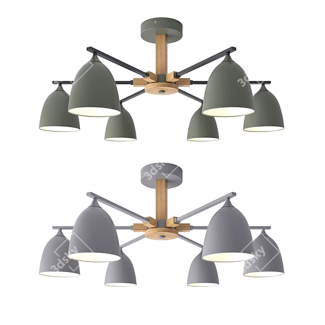 Scandinavian Chandelier NOA: Elegant Lighting Solution 3D model image 4