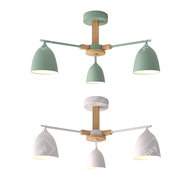 Scandinavian Chandelier NOA: Elegant Lighting Solution 3D model image 5