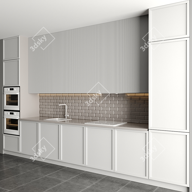 Modular Kitchen Design: 3ds Max, Vray, Corona 3D model image 2