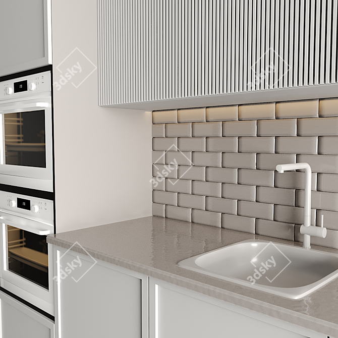 Modular Kitchen Design: 3ds Max, Vray, Corona 3D model image 3