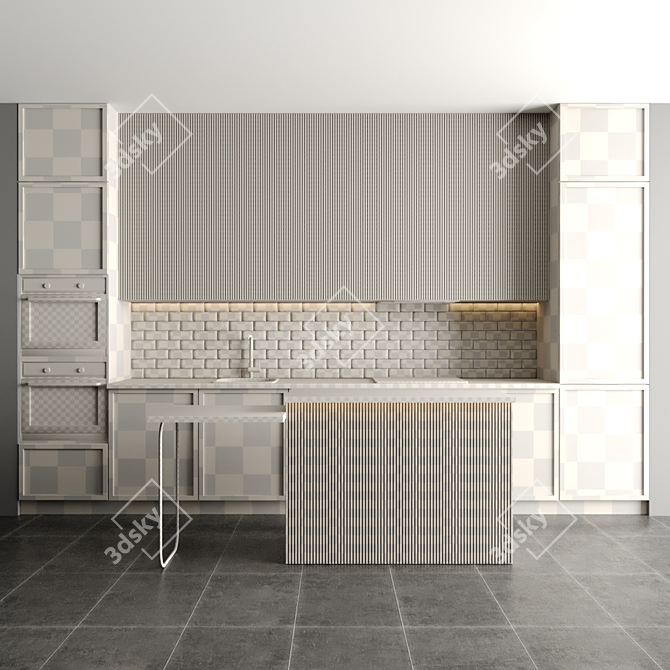 Modular Kitchen Design: 3ds Max, Vray, Corona 3D model image 5