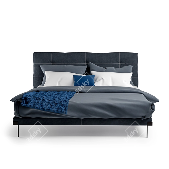 Luxurious Victor Bed - Ultimate Comfort! 3D model image 5
