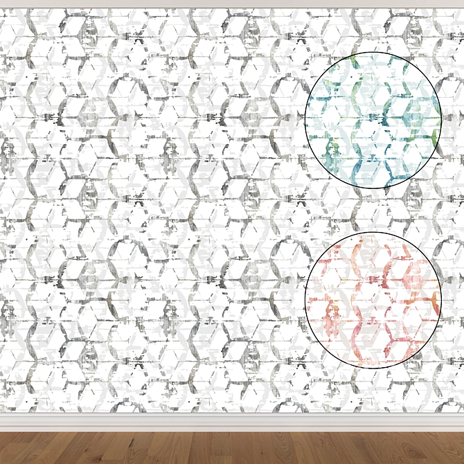 Seamless Wallpaper Set - 3 Colors 3D model image 1