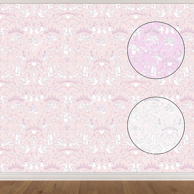 Seamless Wallpaper Set: 3 Shades 3D model image 1