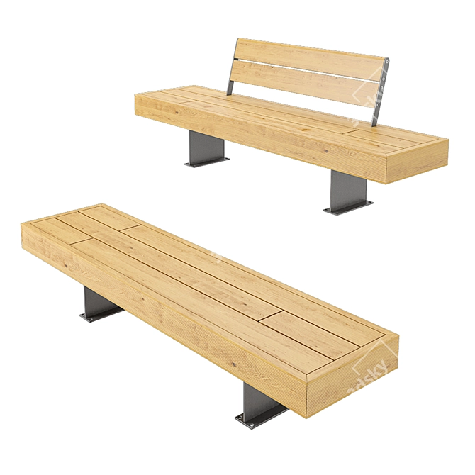 Stylish Harris Bench - Italian Design 3D model image 1