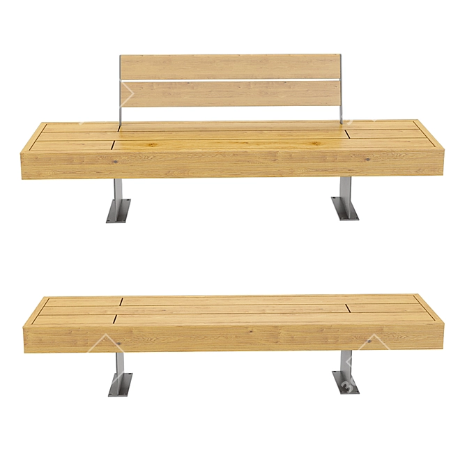 Stylish Harris Bench - Italian Design 3D model image 2