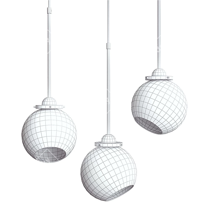 Elegant Glass Pendant Light 3D model image 2