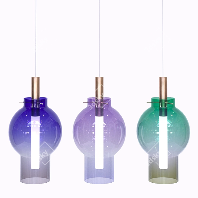 Colorful Glass Pendant Lamp STAVERN - Stylish Lighting Solution 3D model image 1