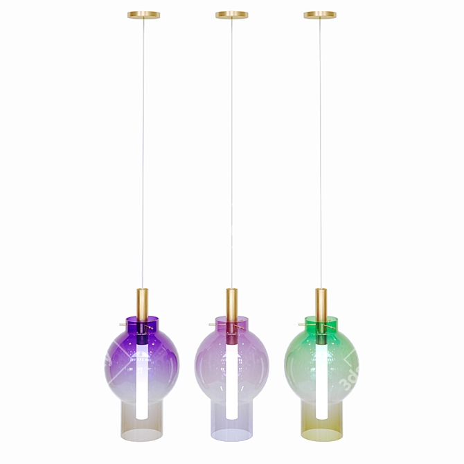 Colorful Glass Pendant Lamp STAVERN - Stylish Lighting Solution 3D model image 3