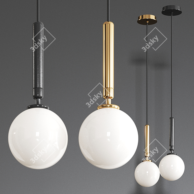 Nuura Miira 13 Opal Pendant: Elegant LED Glass Lamp 3D model image 1