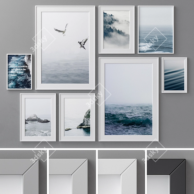 Versatile Photo Frames Set 3D model image 1