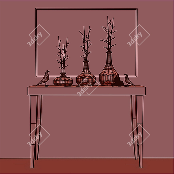 Elegant Home Decor Set 3D model image 3