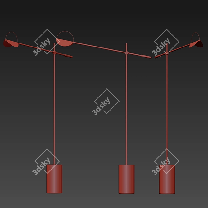 Elegant Rotating Leaves Floor Lamp 3D model image 3