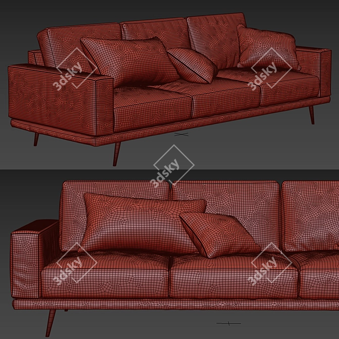 Retro-inspired BoConcept Carlton Sofa 3D model image 4