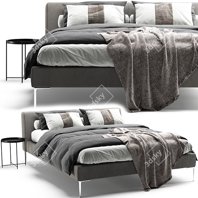 Modern Italian Bed Charles B&B 3D model image 1