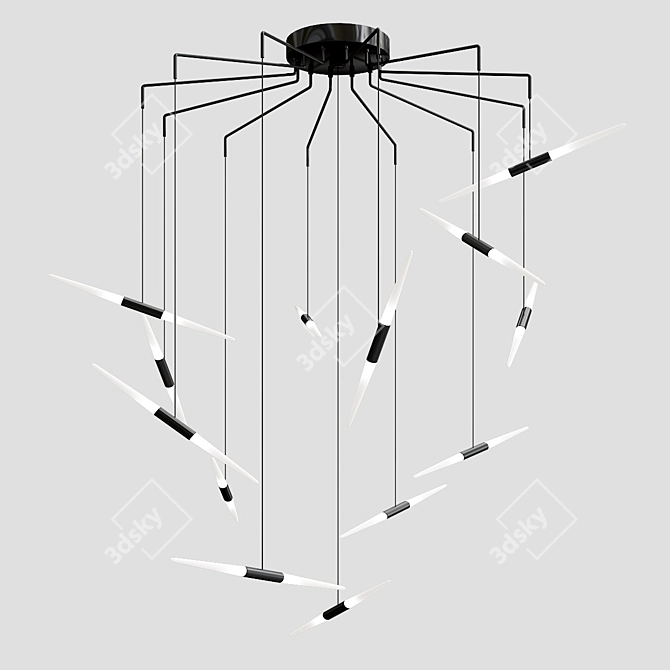 Elegant LED Pendant Light 3D model image 2