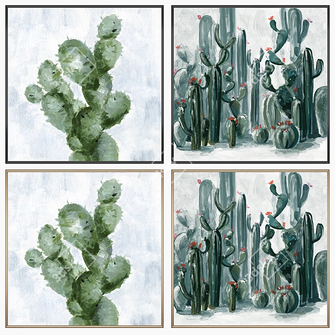 Elegant Wall Art Set with Multiple Frames 3D model image 2