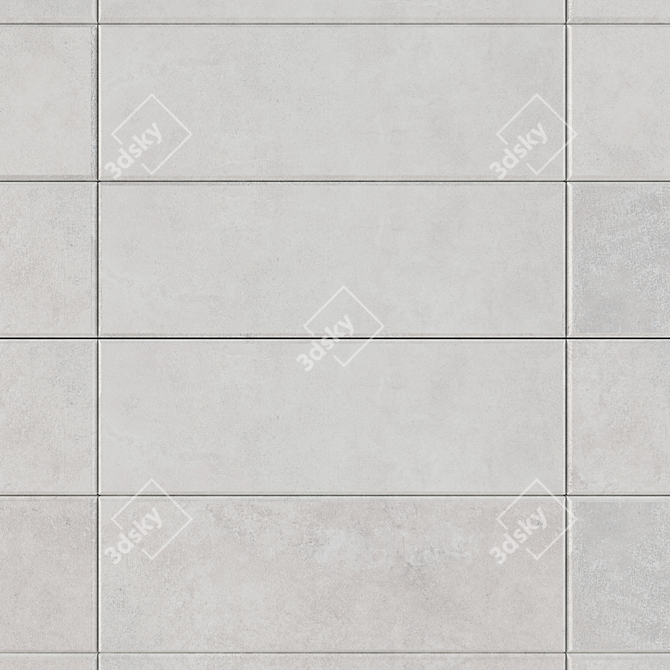 Modern Concrete Wall Tiles: Suite Bianco 3D model image 2