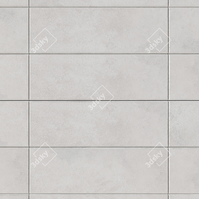 Suite Bianco Concrete Wall Tiles Set 3D model image 2