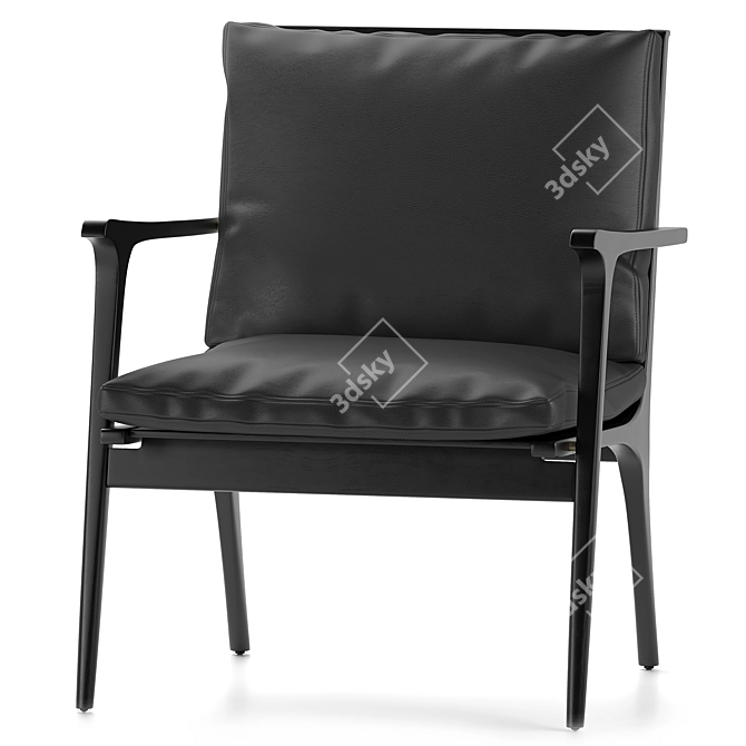 Sleek Ren Table & Chairs Set 3D model image 2