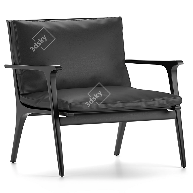 Sleek Ren Table & Chairs Set 3D model image 3