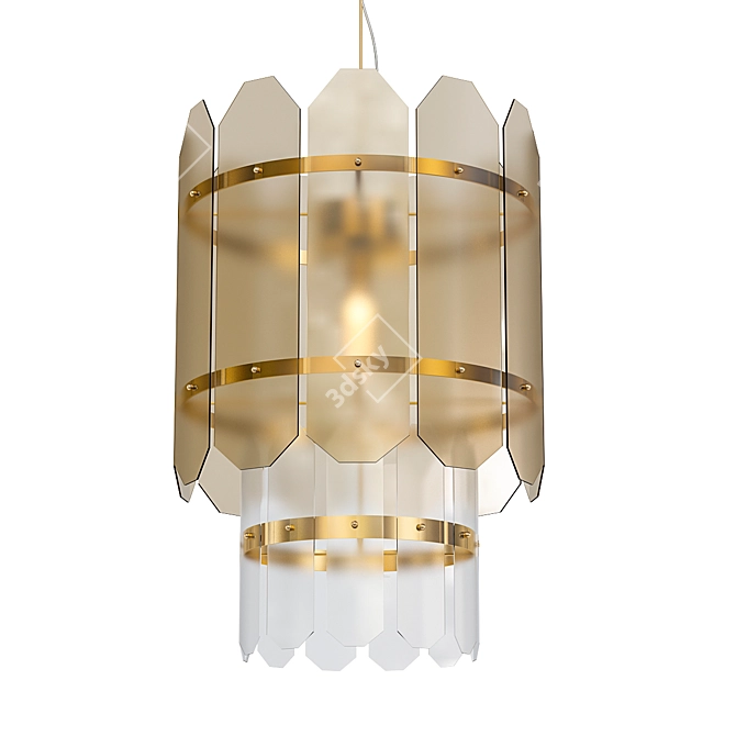 Elegant Twin Pendant Light 3D model image 1