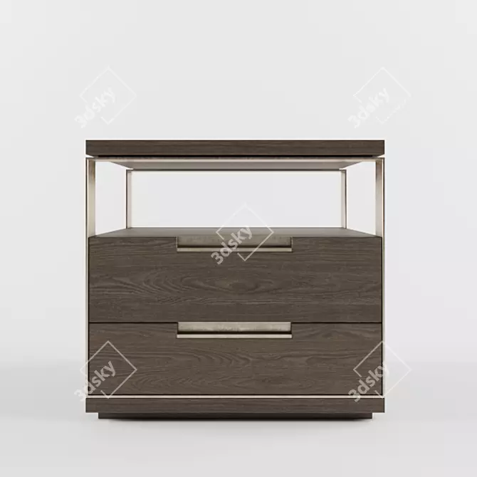 Sleek Fortis Nightstand by Holly Hunt 3D model image 1