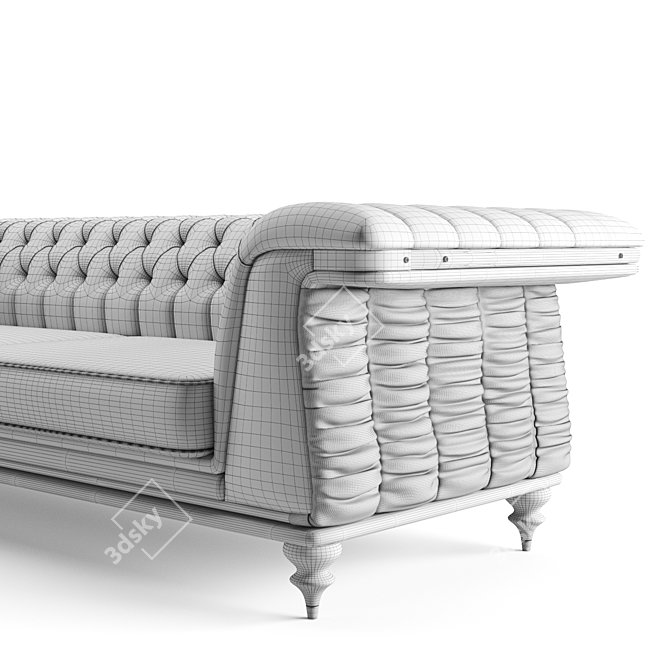 Luxury Leather Chester Sofa 3D model image 4