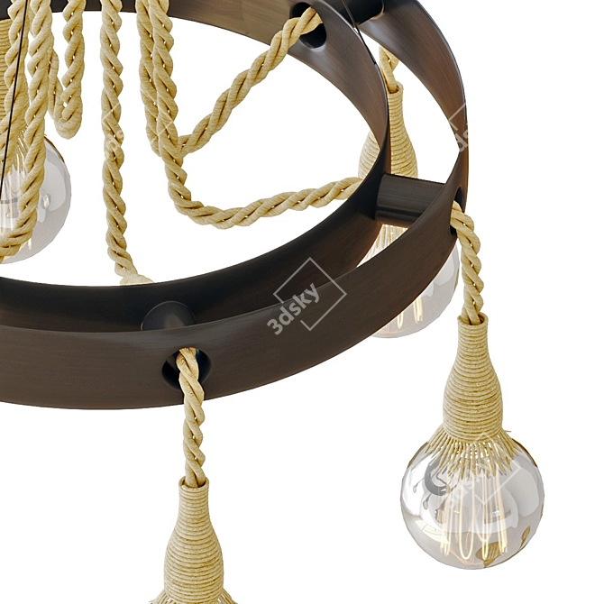 Industrial Loft Pendant: 2ft Diameter, 38" Length 3D model image 3