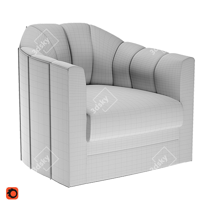 Delancey Collection: Elegant Pine and Steel Sofa 3D model image 2