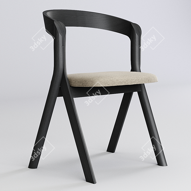 Skrivo Wooden Armrest Chair 3D model image 1