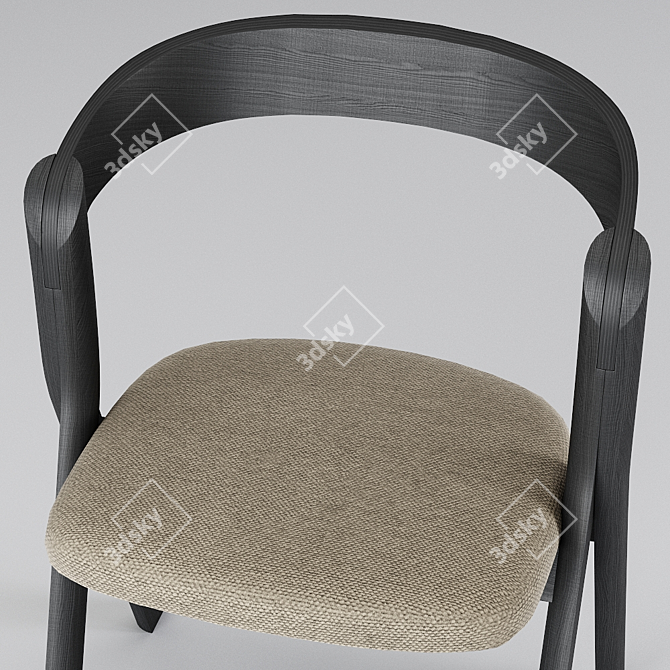 Skrivo Wooden Armrest Chair 3D model image 3