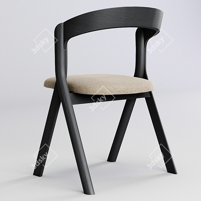 Skrivo Wooden Armrest Chair 3D model image 4