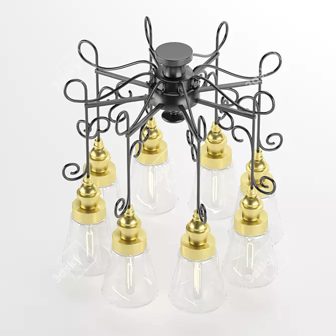 Elegant Chandeliers 1708: A Luxurious Lighting Solution 3D model image 2