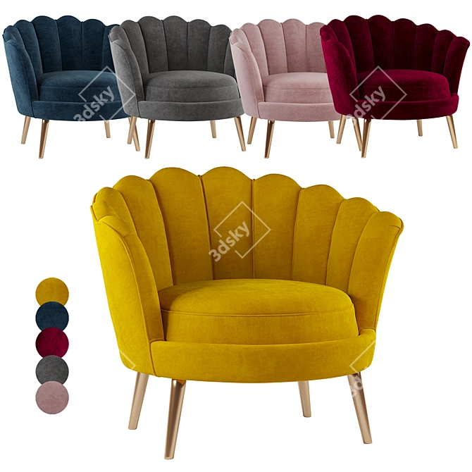 Elegant Santena Chair: Modern & Stylish 3D model image 1