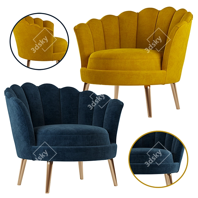 Elegant Santena Chair: Modern & Stylish 3D model image 2