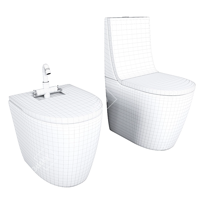 KHROMA Toilet and Bidet Combo 3D model image 3