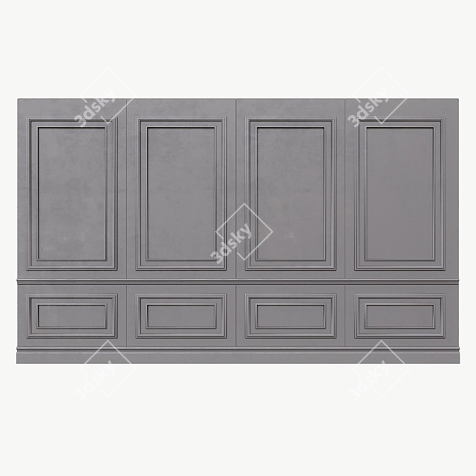 Sleek Artistic Wall Panel 3D model image 1