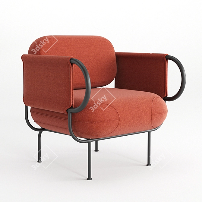 Nautical Charm: Nave Armchair 3D model image 6