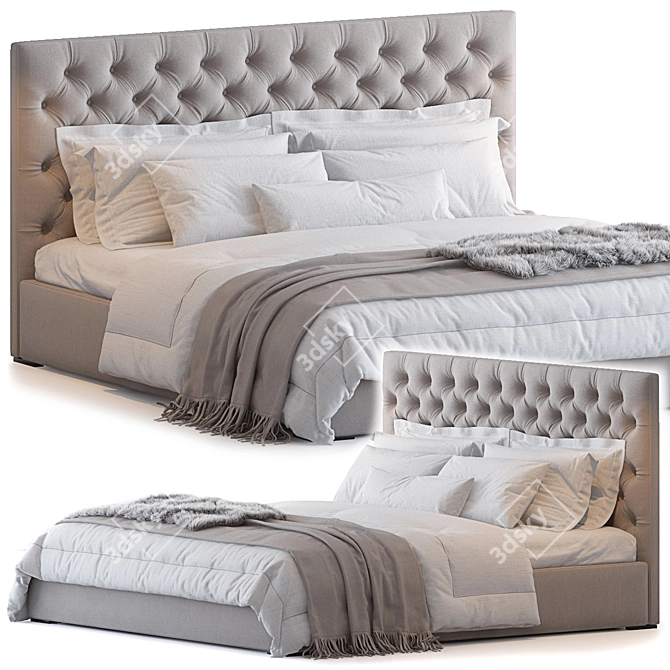 Elegant RH Adler Bed 3D model image 1