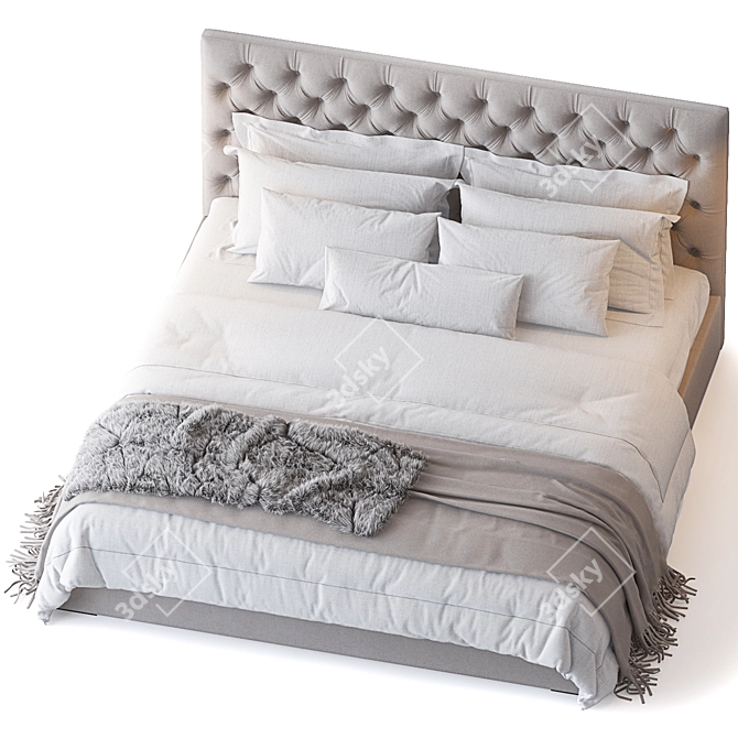 Elegant RH Adler Bed 3D model image 2