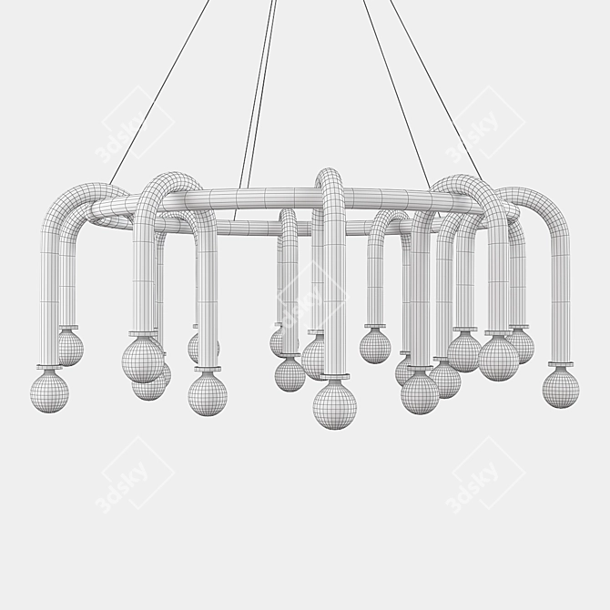 Elegant Crystal Chandelier 3D model image 2