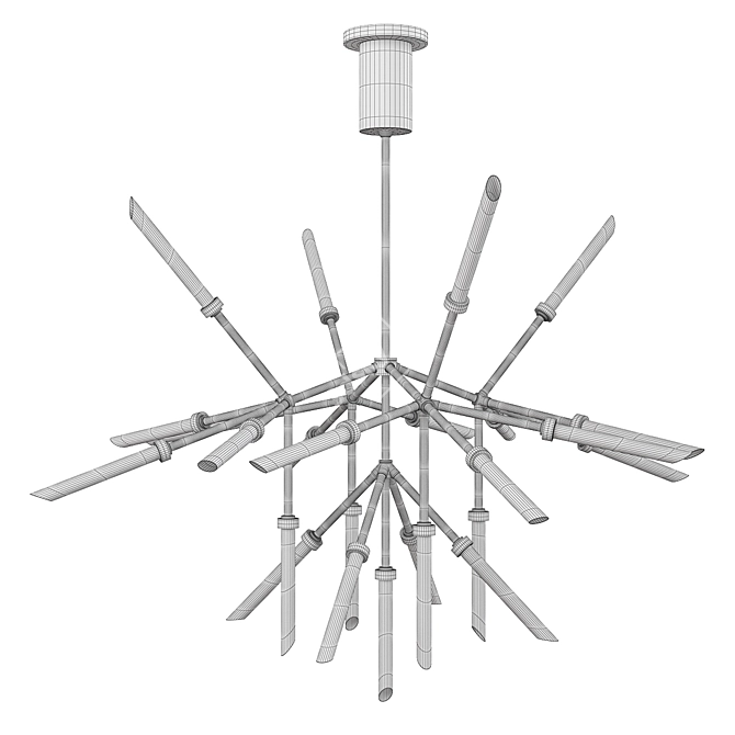 Elegant Spur Chandelier: Illuminate Your Space 3D model image 2