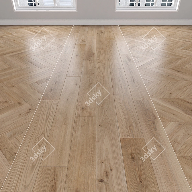 Title: Parquet Oak: Herringbone, Linear, Chevron 3D model image 1