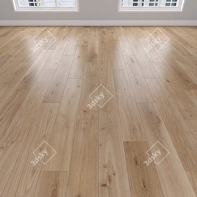 Title: Parquet Oak: Herringbone, Linear, Chevron 3D model image 2