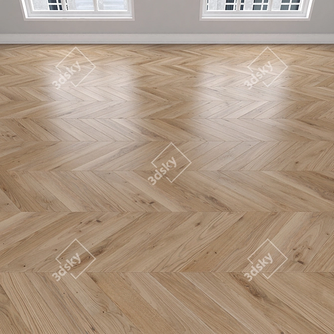 Title: Parquet Oak: Herringbone, Linear, Chevron 3D model image 4