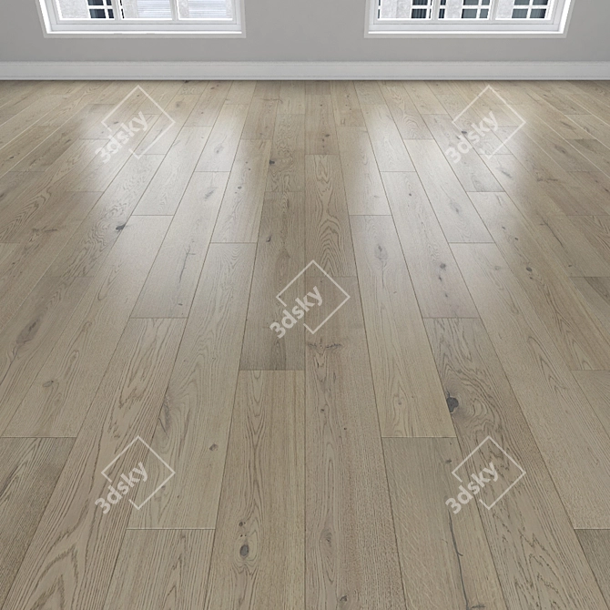 Versatile Parquet Oak Flooring 3D model image 2